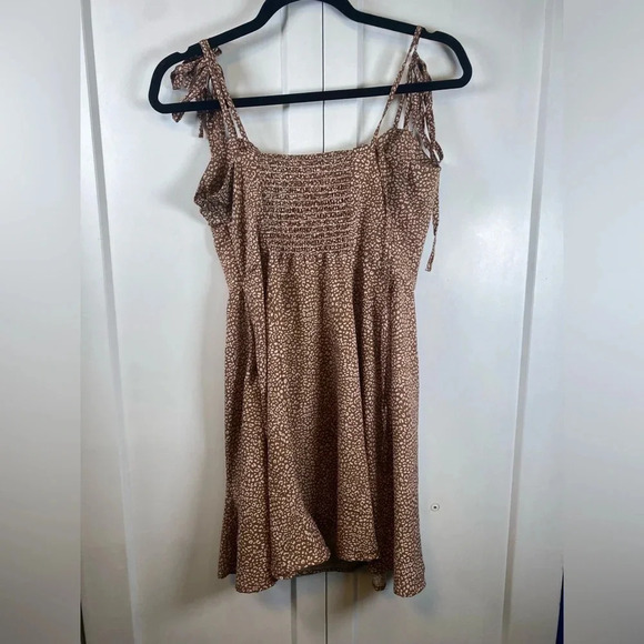 Brown Floral Mini Dress - Picture 3 of 4